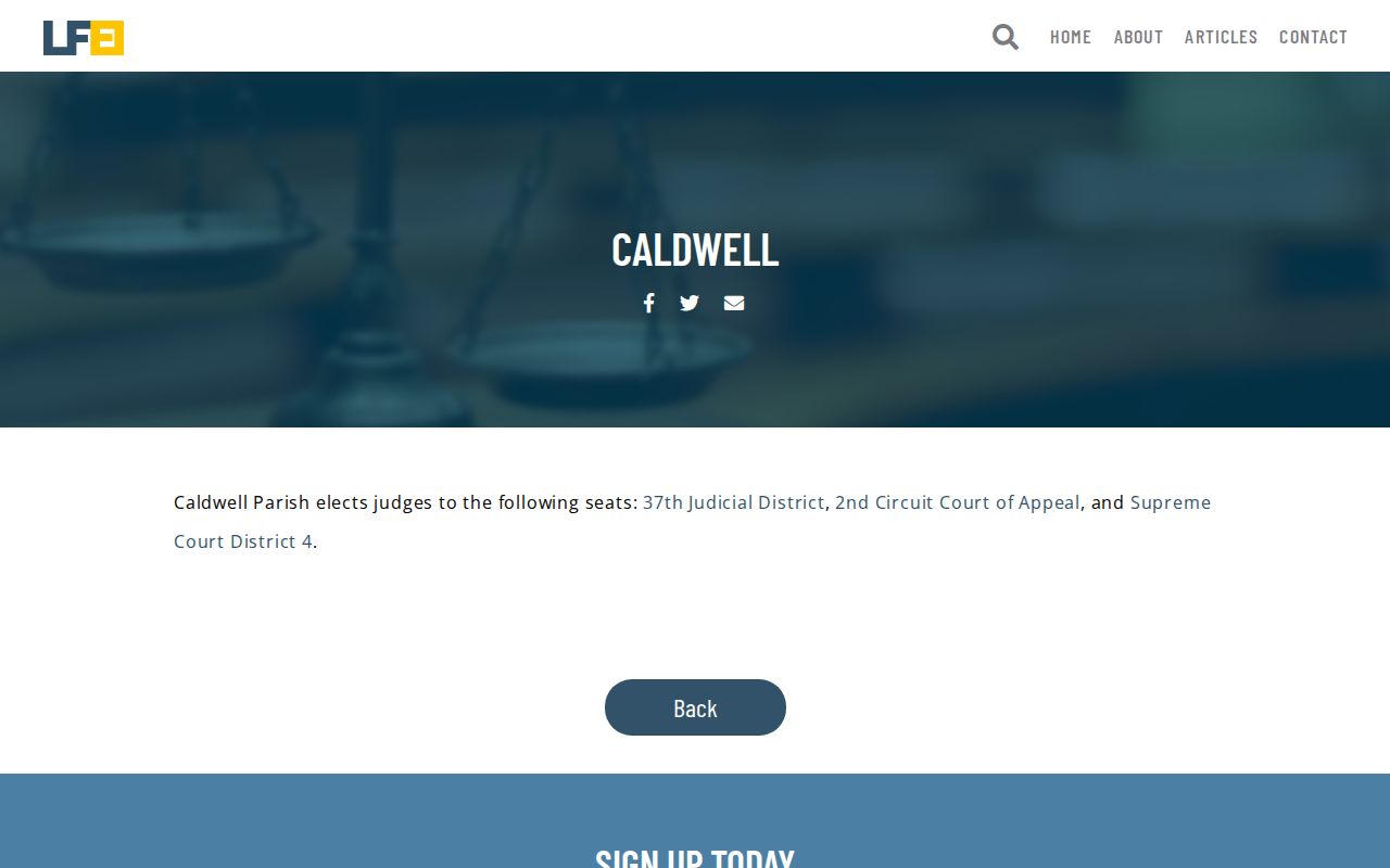 Louisiana Judiciary page for Caldwell Parish and the 37th Judicial District